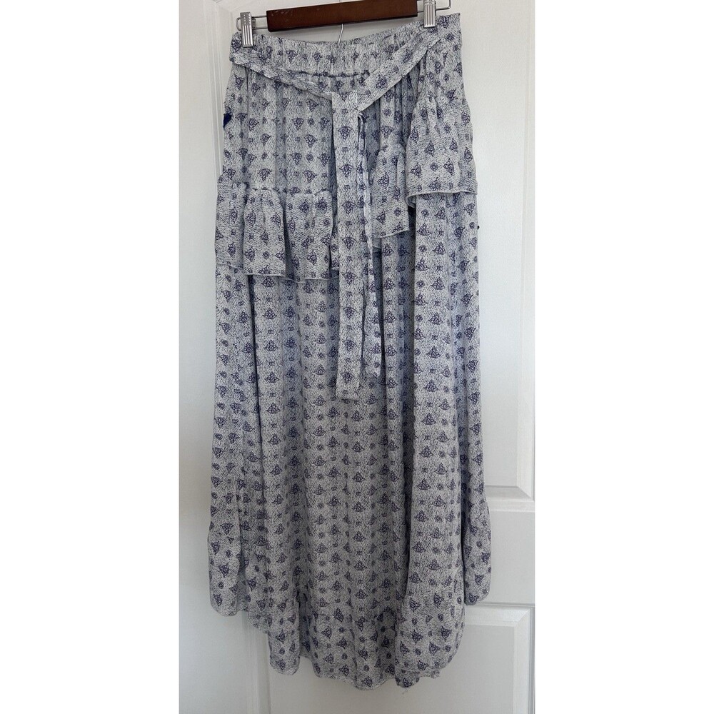 Jaase XL Boho Maxi Skirt Tiered Ruffle Wrap Floral Embroidered Festival Flowy - Picture 5 of 11